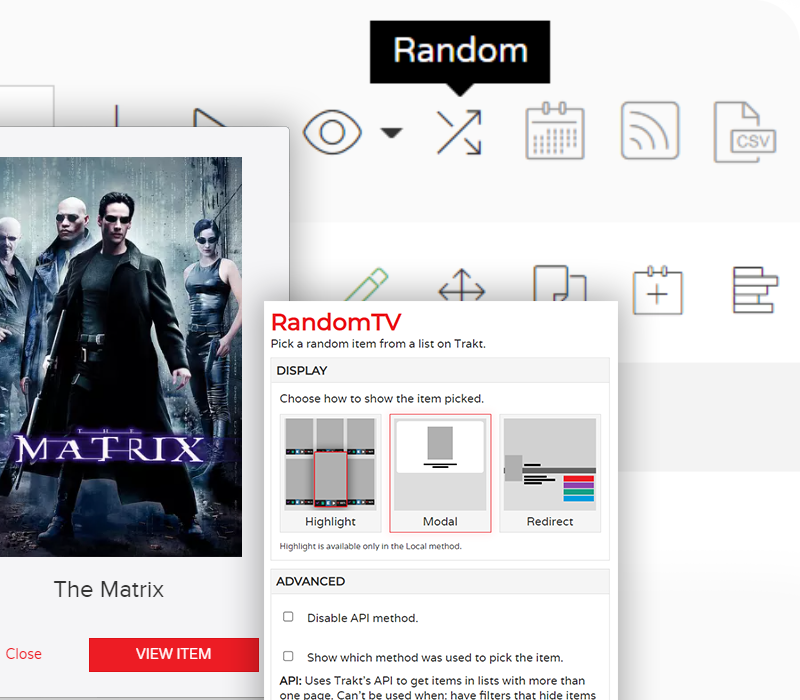 Recursos do RandomTV